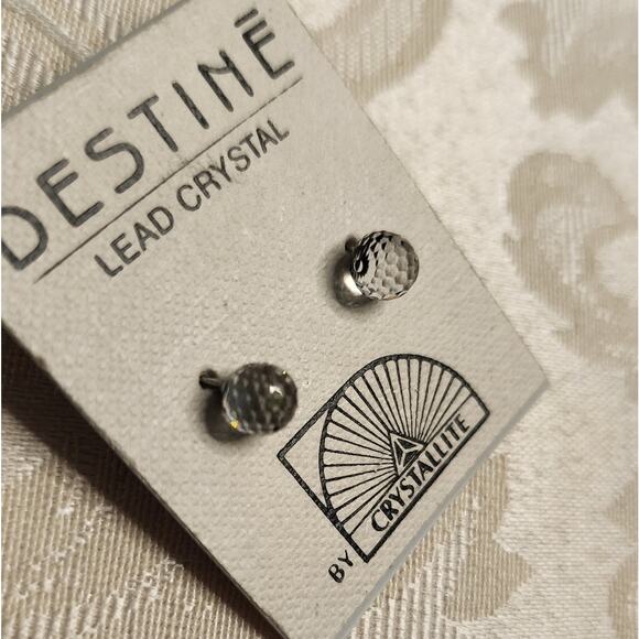 DESTINE Lead Crystal by Crystallite Piercing Stud  Earrings New - Picture 5 of 6
